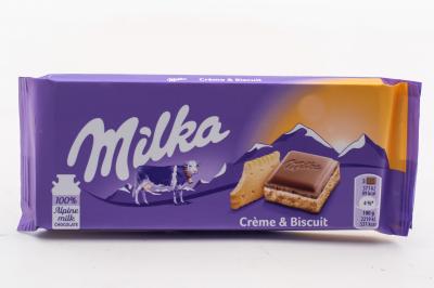 Шоколад Milka Cream & Biscuit c прослойкой нежного крема и печеньем 100 гр